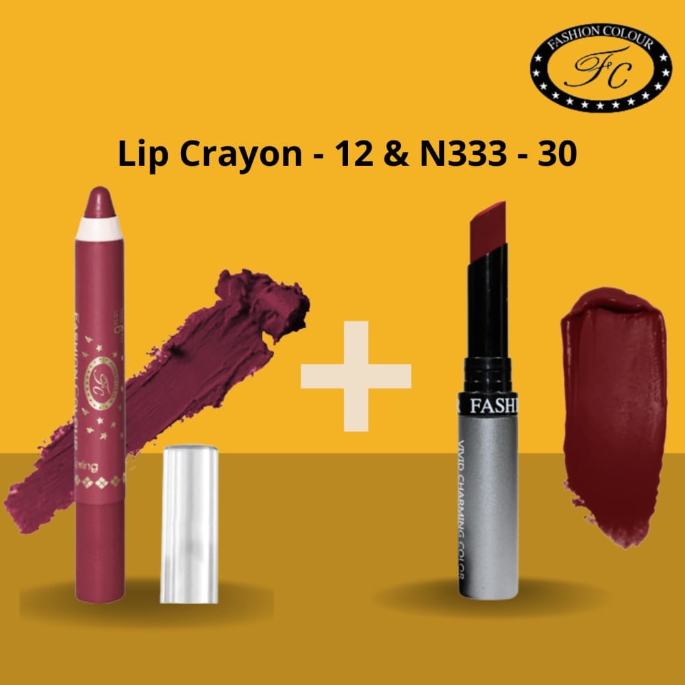 Ultra Matte Lip Crayon & Kiss Lip No Transfer Lipstick ( Combo Buy Lip Crayon and get Lipstick Free)