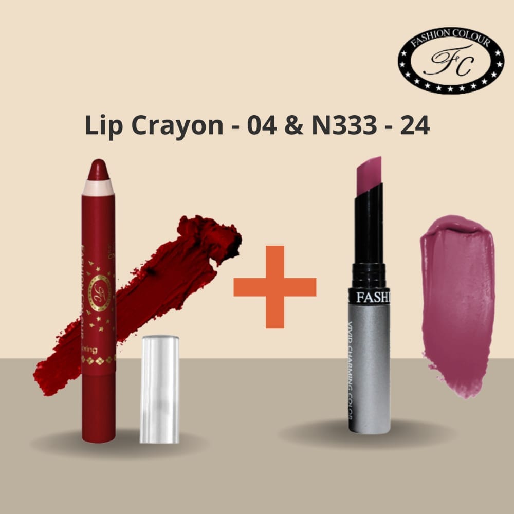 Ultra Matte Lip Crayon & Kiss Lip No Transfer Lipstick ( Combo Buy Lip Crayon and get Lipstick Free)