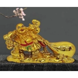 Feng Shui Lucky Laughing Buddha Pulling Big Potli Showpiece