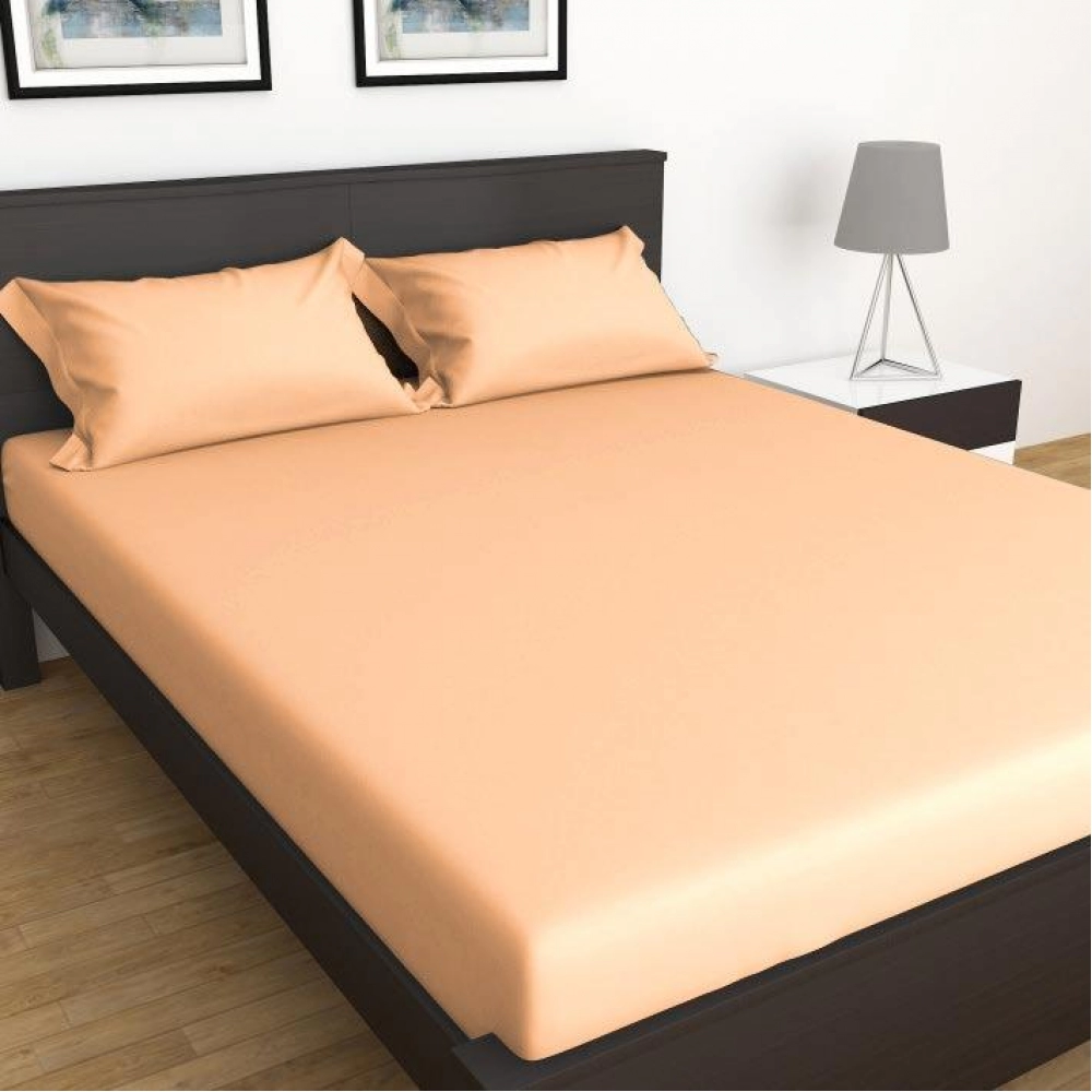 Sleepcosee | Fitted Bed Sheet | Queen Size | Light Orange