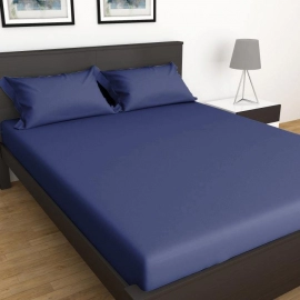 Sleepcosee | Fitted Bed Sheet | King Size | Navy Blue