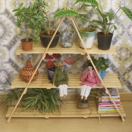 Barish Handcrafted Decor Floor Standing Planter | Rubberwood