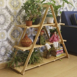 Barish Handcrafted Decor Floor Standing Planter | Rubberwood