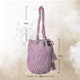 Happy Cultures | Fluoro Multi Colour Tassel Potli Bag | Handcrafted