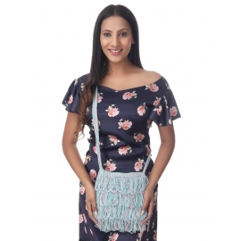 Happy Cultures |  Jhalar Crocheted Messenger Bag | Fluoro Pink, Blue