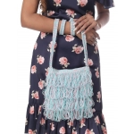 Happy Cultures |  Jhalar Crocheted Messenger Bag | Fluoro Pink, Blue