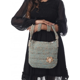 Happy Cultures | Fusion Jute Blue Crocheted Messenger Bag | Handcrafted