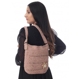Happy Cultures | Fusion Jute Pink Crocheted Messenger Bag | Handcrafted