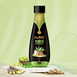 Auric | Body Defence With Giloy Juice & Tulsi |  Strengthens Immunity | 24 Bottles