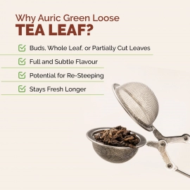 Auric | Green Tea Leaf Available In Natural Flavors | Lemon Ginger, Tulsi Mint And Detox