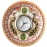 Kundan Work Round Shaped Marble Peacock Moti Clock | 15.24 cm x 15.24 cm