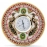 Kundan Work Round Shaped Marble Peacock Moti Clock | 15.24 cm x 15.24 cm