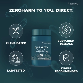 Zeroharm | Gut Army Probiotics For Constipation & IBS Veg Capsules | 2 Pack