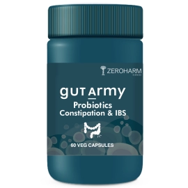 Zeroharm | Gut Army Probiotics For Constipation & IBS Veg Capsules | 1 Pack