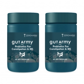 Zeroharm | Gut Army Probiotics For Constipation & IBS Veg Capsules | 2 Pack