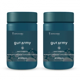 Zeroharm | Gut Army  Prebiotic & Probiotic Capsules | 100 Billion CFU & 25 Strains | 120 Capsules