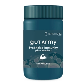 Zeroharm | Gut Army Probiotics For Immunity | With Zinc + Vitamin C Veg Capsules | 1 Pack