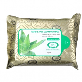 Hand & Face Cleaning Wipes | Moisturize Clean Skin And Alcohol Free | 25pcs | Aloe Vera Scent