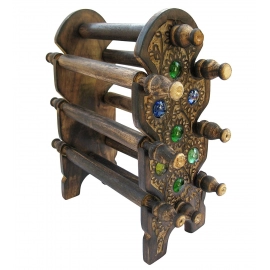 Handmade Wooden Bangle Holder Jewellery Stand for Women Carving 12 Inches 