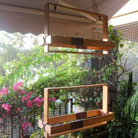 Barish Handcrafted Decor Hanging Planter Frame | Double | Rubberwood