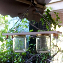 Barish Handcrafted Decor Hanging Planter | Set of 2 Mason Jar | White