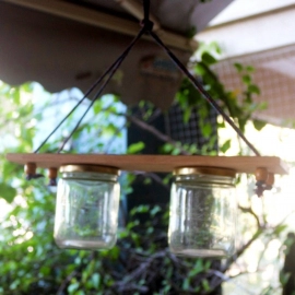 Barish Handcrafted Decor Hanging Planter | Set of 2 Mason Jar | White