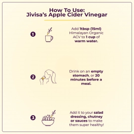 Jivisa | Apple Cider Vinegar With Mother | Raw Himalayan & Organic | 1 Bottle (500 ML)