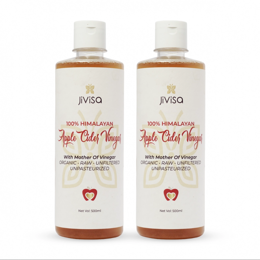 Jivisa | Apple Cider Vinegar With Mother | Raw Himalayan & Organic | Pack of 2 (1L)