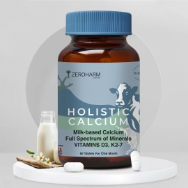 Zeroharm  | Holistic Calcium Tablets | With Vitamin D3, K2-7, Magnesium & Phosphorous | 120 Tablets