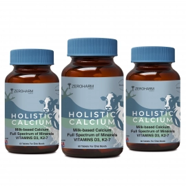 Zeroharm  | Holistic Calcium Tablets | With Vitamin D3, K2-7, Magnesium & Phosphorous | 120 Tablets