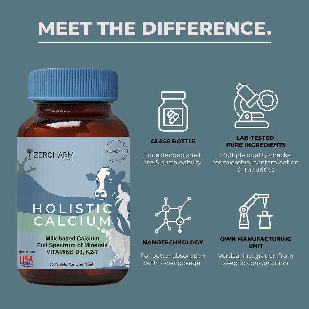 Zeroharm Holistic Calcium Tablets With Vitamin D3, K27,