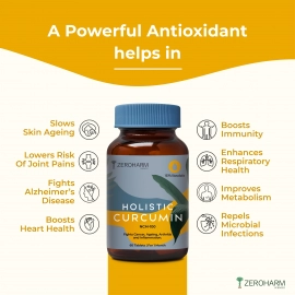 Zeroharm | Holistic Curcumin With Piperine Tablets |  Immunity Booster |180 Tablets