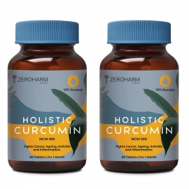 Zeroharm | Holistic Curcumin With Piperine Tablets |  Immunity Booster |180 Tablets