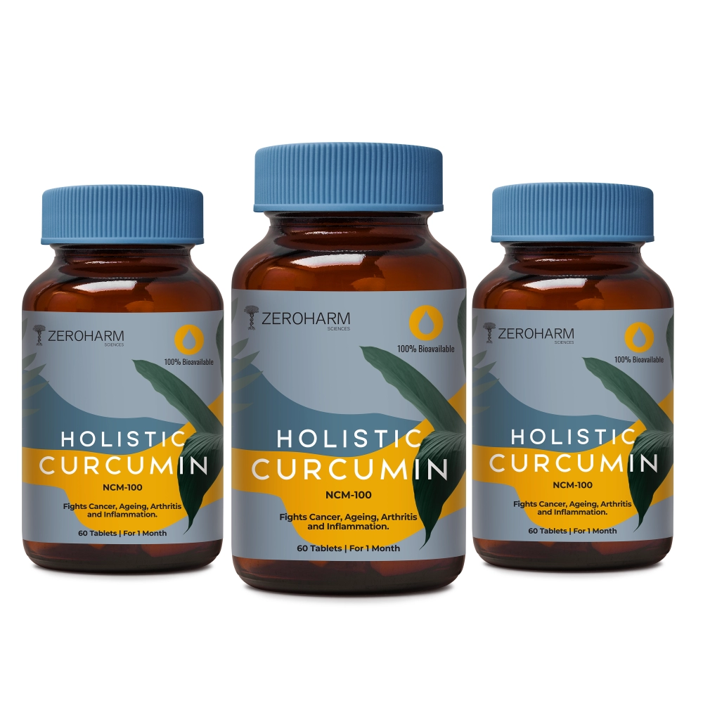 Zeroharm | Holistic Curcumin With Piperine Tablets |  Immunity Booster |180 Tablets
