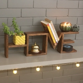Barish Handcrafted Decor Love Table Shelf | Home Decor | Walnut