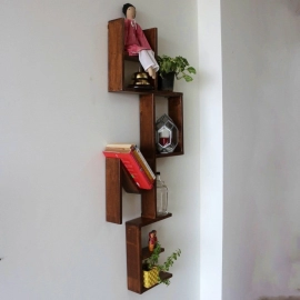 Barish Handcrafted Decor Home Wall Shelf | Walnut