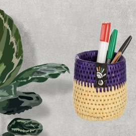 Happy Cultures | Iconic Purple Pen Stand | Handcrafted