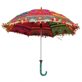 Jaipur Traditional Handicraft Embroidered Work Cotton Umbrella