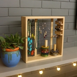 Barish Handcrafted Decor Jewellery Organiser | Rubberwood