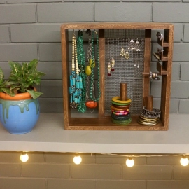 Barish Handcrafted Decor Jewellery Organiser | Walnut