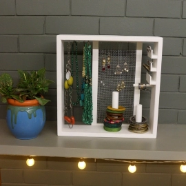 Barish Handcrafted Decor Jewellery Organiser | White