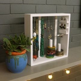 Barish Handcrafted Decor Jewellery Organiser | White