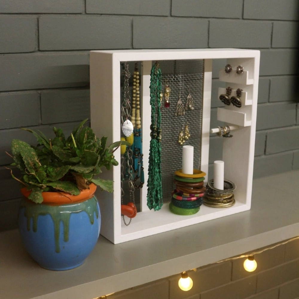 Barish Handcrafted Decor Jewellery Organiser | White
