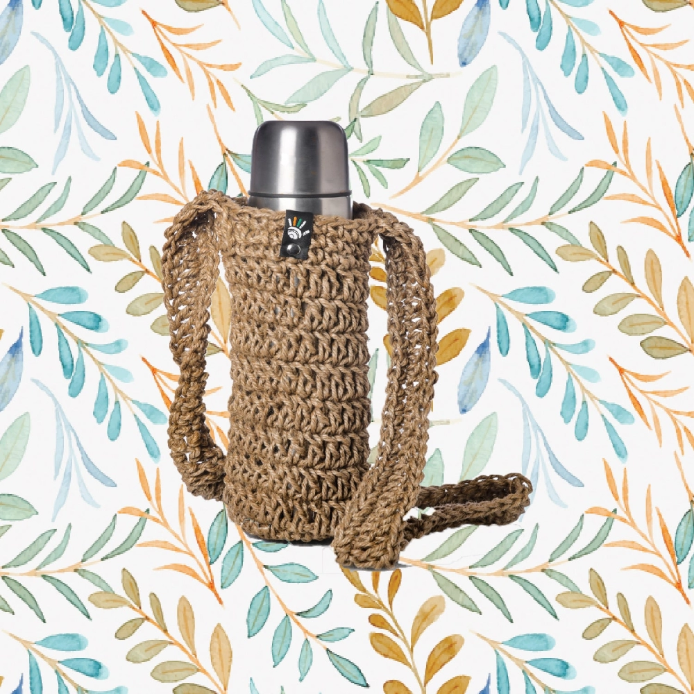 Happy Cultures Jute Bottle Cover | Handcrafted
