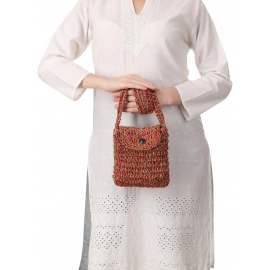 Happy Cultures | Jute Red Crocheted Sling Bag | Handcrafted