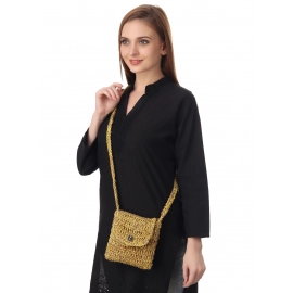 Happy Cultures | Jute Yellow Crocheted Sling Bag | Handcrafted