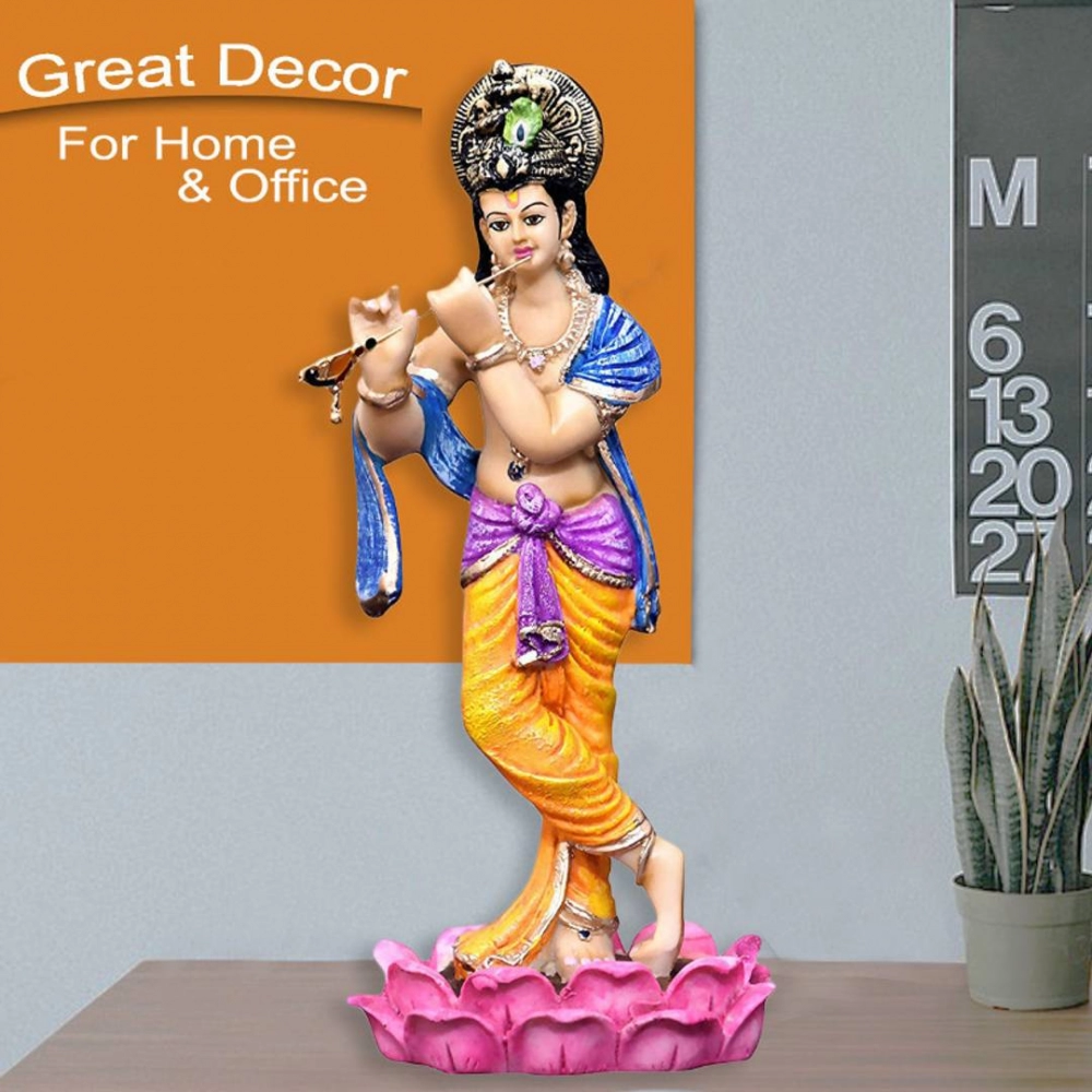 KRISHNA IDOLPLAYING FLUTE FOR GIFT AND HOME DECOR