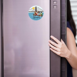 Happy Cultures | Kumbh Mela Sangam Fridge Magnet | 3 Inch