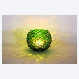 Barish Handcrafted Decor T Light Holder Diamond | Green