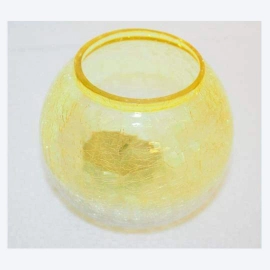 Barish Handcrafted Decor T Light Holder Goblet | Golden/Transparent